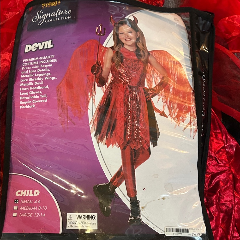 Spirit Devil Costume for Kids - Red and Black